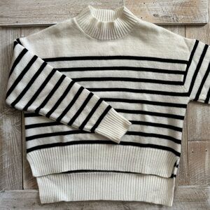 Striped Mock Neck Sweater